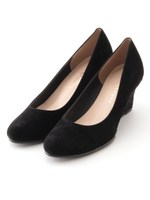 【vanitybeauty】レースウェッジパンプス/ネイビースエード