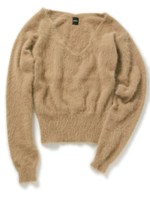 アンゴラVネックショートニット/ネイビー