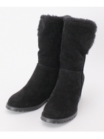 インヒールムートン風ブーツ/ブラック(019)