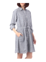 ウエストギャザーシャツワンピース/ブラック(319)