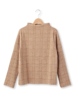 グレンチェックボトルネックプルオーバー/ホワイト(302)