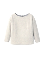 ドロップショルダー切り替えニットソー/ホワイト(001)