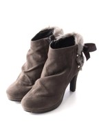 バックリボンショートブーツ/BG