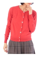 ビジュー釦ニットカーディガン/モスグリーン(024)