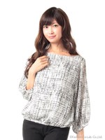 モノクロプリントプルオーバー/ブラック