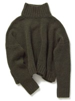 紗栄子コラボ・タートルサイドスリットニット/カーキ