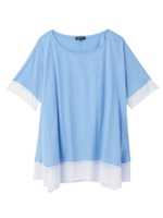 天竺×シフォンプルオーバー/ライトブルー(091)