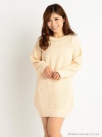 【Tralala】コクーンニットワンピース/ホワイト