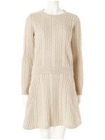 ケーブル編みフレアニットセットアップ/ベージュ