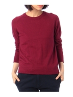 シルク混クルーネックプルオーバーニット/ボルドー(064)