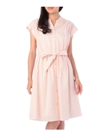 ストライプシャツワンピース/レッド(362)