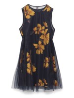 チュールAラインフラワーワンピース/WINE