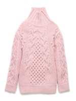 ビックケーブルニットワンピース/BLK