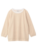 フリルレース使い七分袖カットソー/ライトグレー(011)