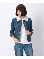 ボア付き2枚衿Gジャン/ブルー(092)