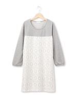レース×ラメ裏毛ワンピース/ライトグレー(011)