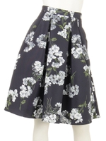 花柄タックスカート/ネイビー