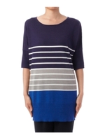 配色ボーダーニット/ネイビー系(393)