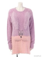 FLUFFY BUNNY KNIT ONE-PIECE/PINK