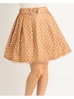 【LIZ LISA】ドット＆無地スカート/モカ