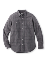 コットンネル ウィンドウペンシャツ/グレー(212)