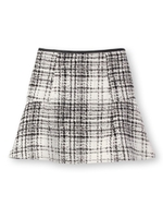 チェック柄ハイウエストフレアミニスカート/オフホワイト(403)