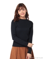 ボーダーニットTOPS/ネイビー