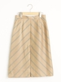 Unacaバイアスストライプスカート/ベージュ柄