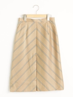 Unacaバイアスストライプスカート/ベージュ柄