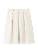 [L]フロントプリーツひざ上丈スカート/ライトベージュ(051)
