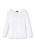 [L]ラッフルカットソー/ホワイト(001)