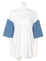 【LATINA】デニムストライプスリーブチュニック/WH