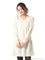 Ｖネックサイドシフォン＆チュールワンピース/Black