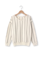 サーモキャッチストライプニット/ブルー系(395)