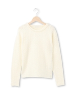 パールビジュー使いケーブル編みニット/オフホワイト(003)