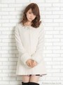 ビジュー付きコート/ホワイト