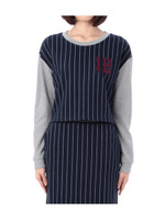 ピンストライプナンバーワッペンカットソー/グレー系(313)