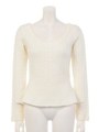 ペプラムケーブルニットTOP/WHT