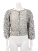 モヘアループカーデ/ブルーグリーン