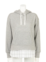 裾シャツパーカー/トップグレー