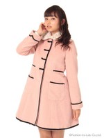 配色リボンウールコート/キナリ