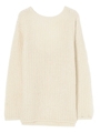 Back UネックニットTOP/WHITE