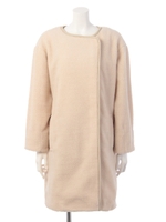 【DUO】 ボアZIPノーカラーCT/ベージュ