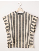 ストライプスタンドカラーBL/ネイビー