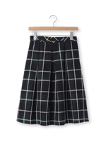 チェックタックスカート/モスグリーン(224)