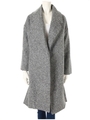 ミモレ丈ウール混コート/グレー