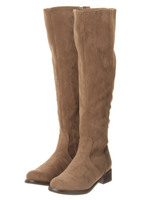 ローヒールロングブーツ/オークベロア