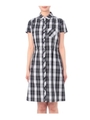先染めチェックシャツワンピース/オフホワイト(103)