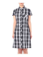 先染めチェックシャツワンピース/オフホワイト(103)