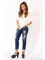 15.AW  ボーイズクラッシュデニムパンツ/ネイビー